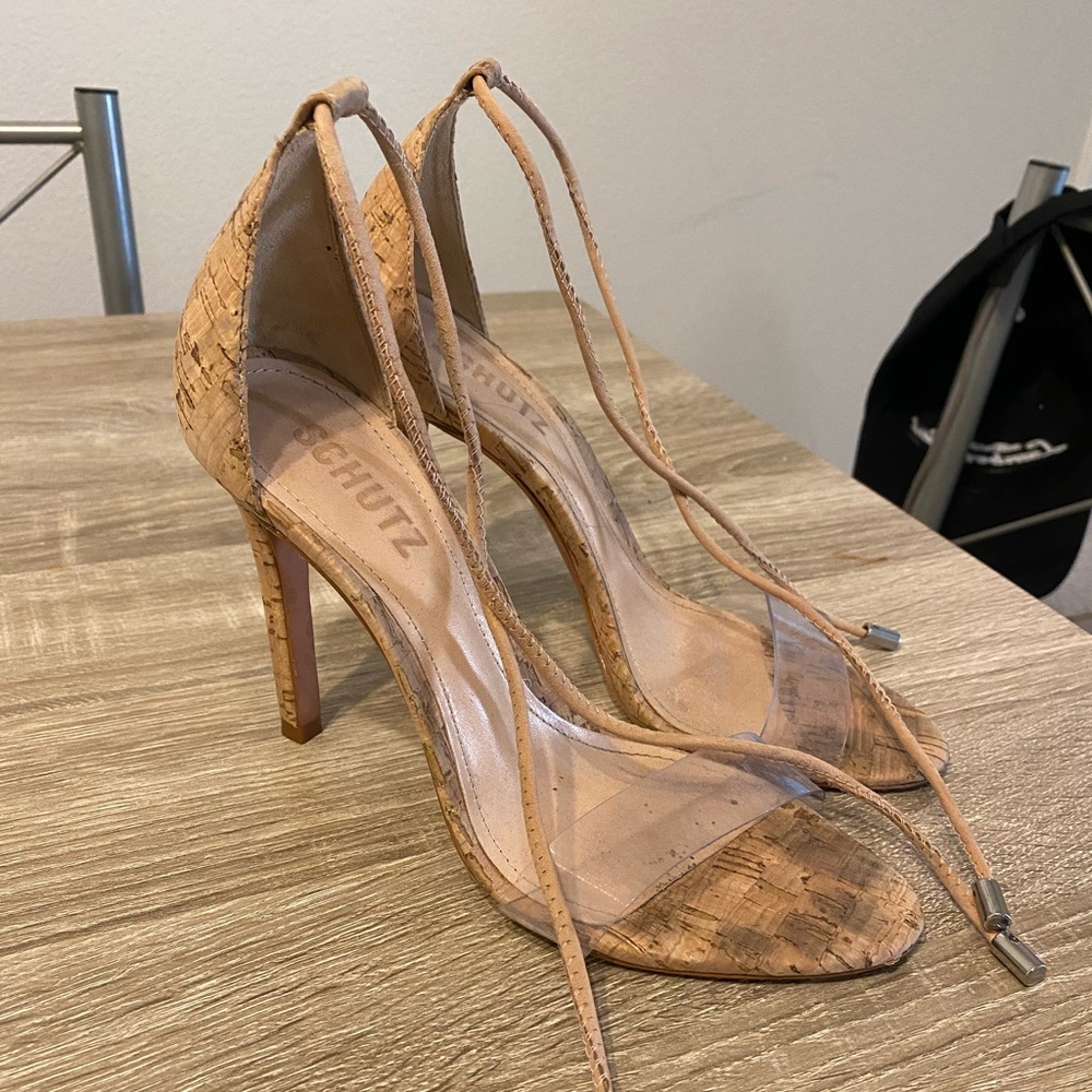 SCHUTZ high heels sandal with clear strap